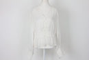 White Long-Sleeve Button-Down Blouse – M-1