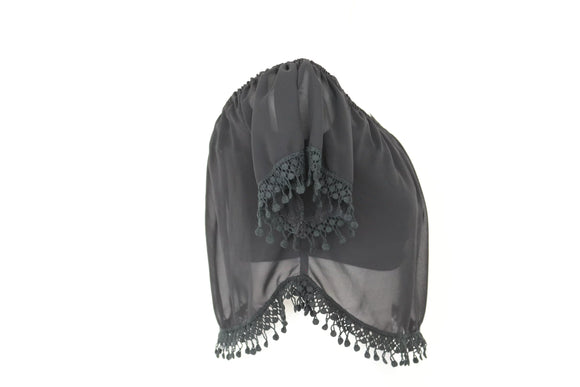 Black Chiffon Off-the-Shoulder Crop Top – XS