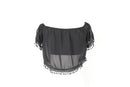 Black Chiffon Off-the-Shoulder Crop Top – XS-3