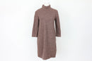 Zara Brown Knitted Turtleneck Sweater Dress – M-1
