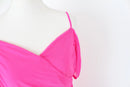 Hot Pink Ruched Spaghetti Strap Midi Dress – L-5