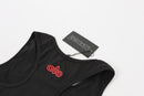 Black ribbed racer back crop top - M-3