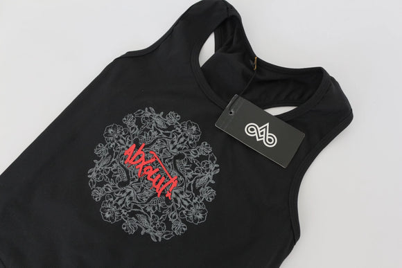 Black ribbed racer back crop top - M