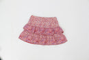 Pink Floral Tiered Ruffle Mini Skirt – Size 12-1