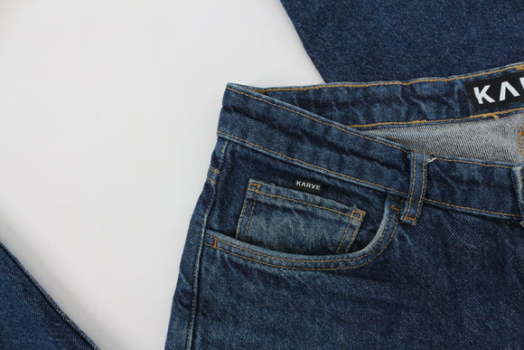 Karve Dark Blue Straight Leg Jeans – W33