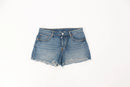 Blue Denim Frayed Hem Cut-Off Shorts – Size 38-1