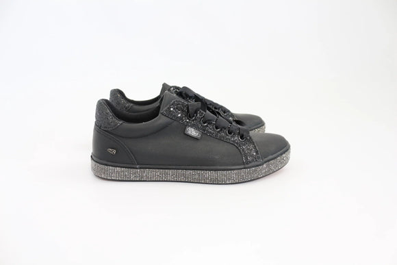 Miss Black Glitter & Rhinestone Sole Sneakers – UK 7