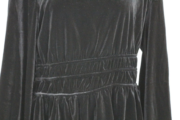 Ginger Mary Black Velvet Long-Sleeve Blouse – Luxurious & Sophisticated | Size 40 | Brand New