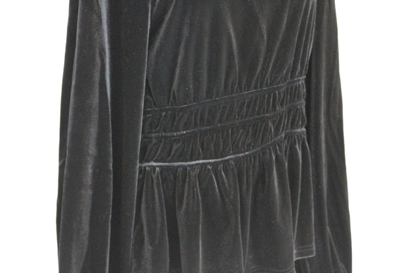 Ginger Mary Black Velvet Long-Sleeve Blouse – Luxurious & Sophisticated | Size 40 | Brand New