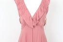 YDE Elegant Pink Pleated Chiffon Maxi Dress – Occasion Wear | Size M | Brand New-3