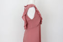 YDE Elegant Pink Pleated Chiffon Maxi Dress – Occasion Wear | Size M | Brand New-4