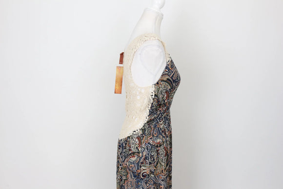 YDE Bohemian Maxi Dress – Crochet Back Detail | Festival & Beach Wear | Size M | Brand New