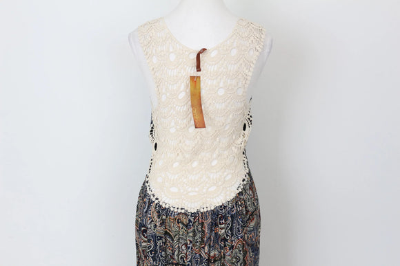 YDE Bohemian Maxi Dress – Crochet Back Detail | Festival & Beach Wear | Size M | Brand New