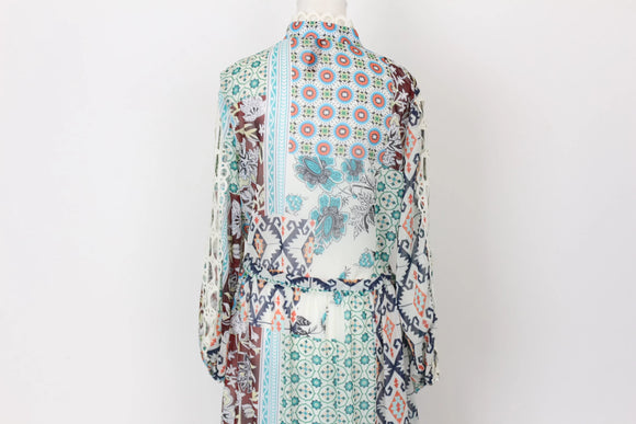 YDE Bohemian Long-Sleeve Chiffon Dress – Flowing & Lightweight | Size M | Brand New