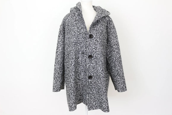 YDE Black & White Teddy Bear Jacket – Hooded with Pockets | Size M | Brand New