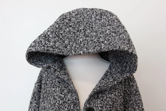 YDE Black & White Teddy Bear Jacket – Hooded with Pockets | Size M | Brand New