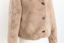 YDE Luxe Brown Faux Fur Cropped Button-Down Jacket – Statement Outerwear | Size M | Brand New-3