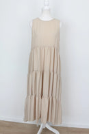 YDE Elegant Beige Trapeze Maxi Dress – Relaxed Flattering Fit | Size S | Brand New-2