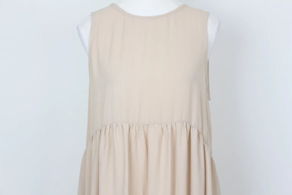 YDE Elegant Beige Trapeze Maxi Dress – Relaxed Flattering Fit | Size S | Brand New
