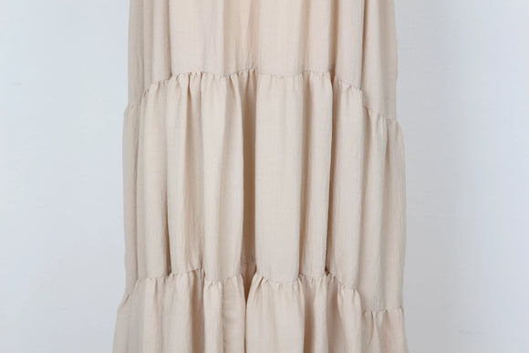 YDE Elegant Beige Trapeze Maxi Dress – Relaxed Flattering Fit | Size S | Brand New