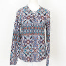 Woolies Vintage Bohemian Print Long Sleeve Blouse – Relaxed Effortless Style | Size 10 | Pre-Loved-1