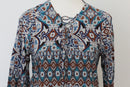 Woolies Vintage Bohemian Print Long Sleeve Blouse – Relaxed Effortless Style | Size 10 | Pre-Loved-2