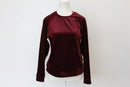 Woolies Luxe Maroon Velvet Sweater – Rich Jewel-Tone Knit | Size S | Pre-Loved-4