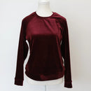 Woolies Luxe Maroon Velvet Sweater – Rich Jewel-Tone Knit | Size S | Pre-Loved-1
