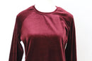 Woolies Luxe Maroon Velvet Sweater – Rich Jewel-Tone Knit | Size S | Pre-Loved-2