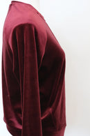 Woolies Luxe Maroon Velvet Sweater – Rich Jewel-Tone Knit | Size S | Pre-Loved-3