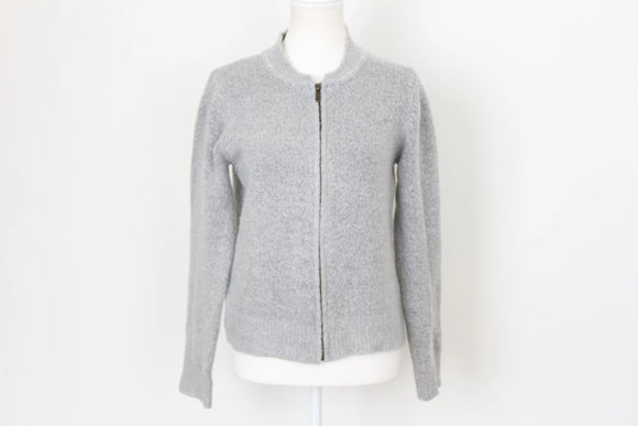 Woolies Classic Grey Zip-Up Jersey – Soft Knit Everyday Layer | Size M | Pre-Loved