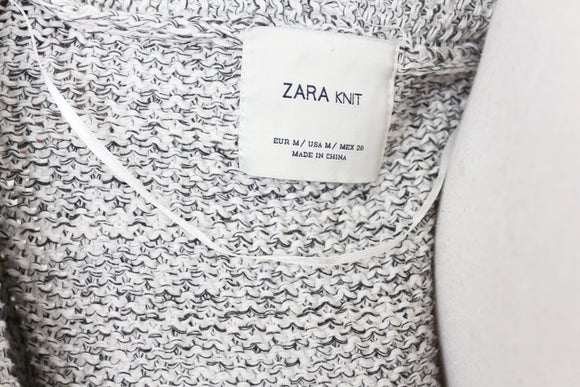 Zara Black & White Cardigan – Designer Knit Staple | Size M | Pre-Loved