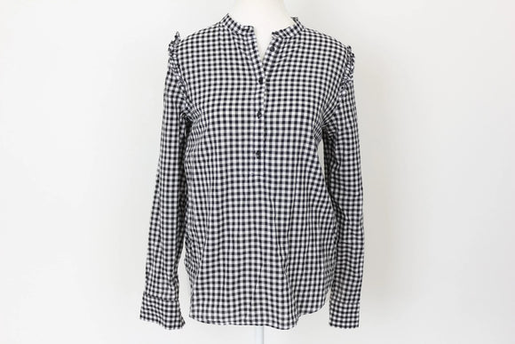 H&M Classic Black & White Gingham Shirt – Timeless Button-Up | Size 8 | Pre-Loved