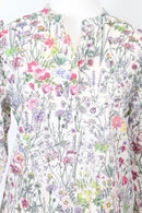 H&M Crisp White Floral Shirt – Lightweight Versatile Everyday Top | Size 8 | Pre-Loved-2