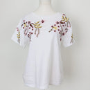 Woolies Classic White Embroidered T-Shirt – Everyday Staple | Size S | Pre-Loved-1
