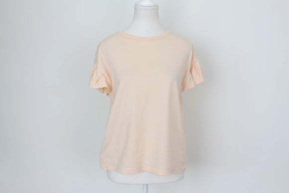Woolies Vintage Coral T-Shirt – Distinctive Accent Sleeves | Size S | Pre-Loved