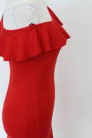 H&M Striking Red Bodycon One-Sleeve Dress – Bold Asymmetric Night Out | Size 8 | Brand New-3