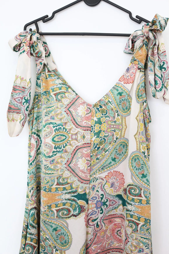 YDE Striking Bohemian Print Satin Jumpsuit – Luxe Boho Day to Evening | Size S | Brand New