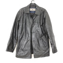 Timeless Vintage Black Genuine Leather Jacket – Unisex Classic Statement Outerwear | Size M | Pre-Loved-1