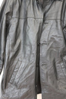 Timeless Vintage Black Genuine Leather Jacket – Unisex Classic Statement Outerwear | Size M | Pre-Loved-2