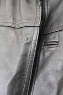 Timeless Vintage Black Genuine Leather Jacket – Unisex Classic Statement Outerwear | Size M | Pre-Loved-3