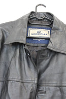 Timeless Vintage Black Genuine Leather Jacket – Unisex Classic Statement Outerwear | Size M | Pre-Loved-4