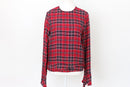 Woolies Vintage Plaid Winter Blouse – Classic Checked Timeless Layer | Size 10 | Pre-Loved-2