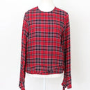 Woolies Vintage Plaid Winter Blouse – Classic Checked Timeless Layer | Size 10 | Pre-Loved-1