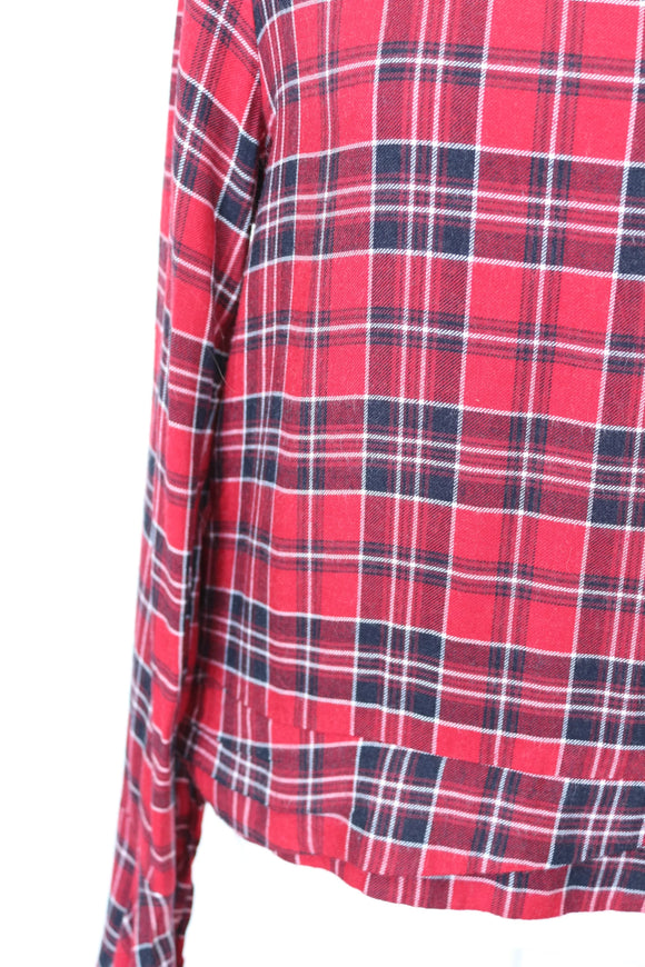 Woolies Vintage Plaid Winter Blouse – Classic Checked Timeless Layer | Size 10 | Pre-Loved