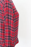 Woolies Vintage Plaid Winter Blouse – Classic Checked Timeless Layer | Size 10 | Pre-Loved-4