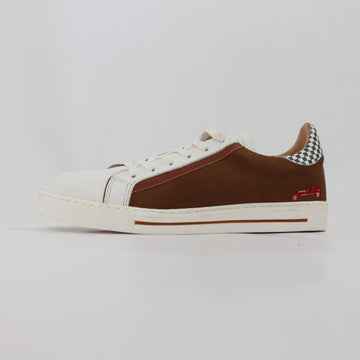 White & Brown Suede Sneakers – Size 12