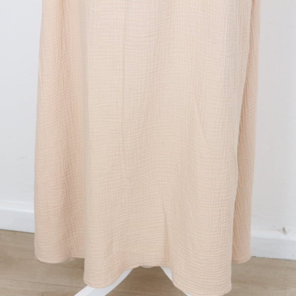 YDE Beige Long Sleeve V-Neck Maxi Dress | Size M