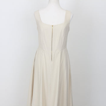YDE Cream Midi Dress with Gold Zip | Size M