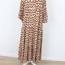 YDE Brown & Beige Trapeze Dress | Size M-4